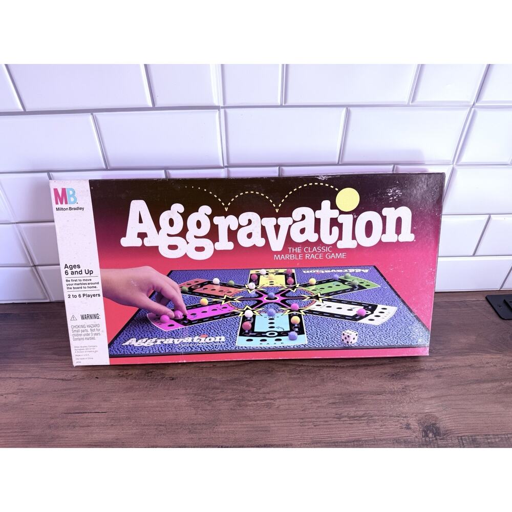 VINTAGE 1989 Aggravation Board Game Complete Classic Marble Race Game